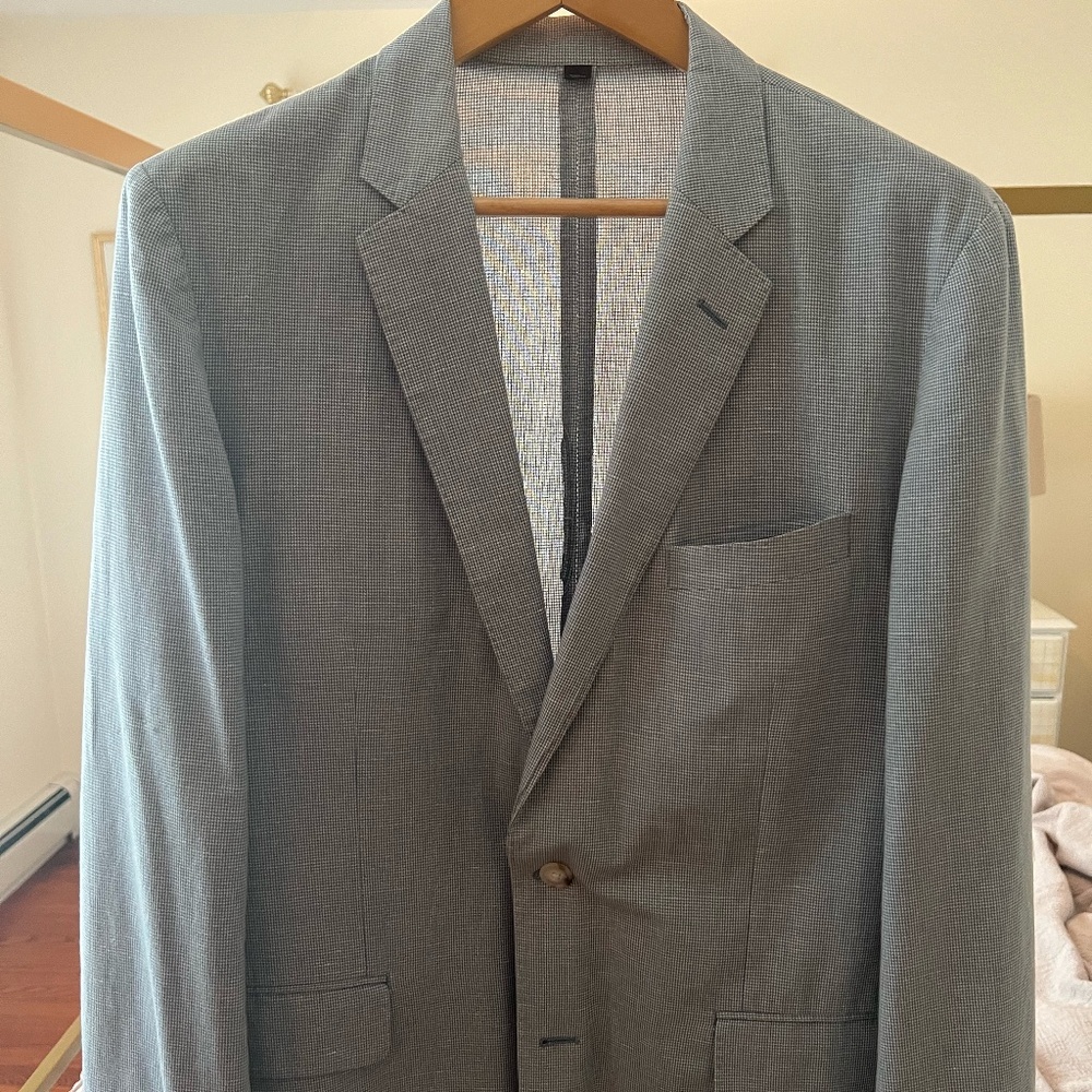 J. Crew Ludlow Men's Blue Slim Fit Cotton/Linen 2PC Suit Sz 42R Pant 36"Wx30"L